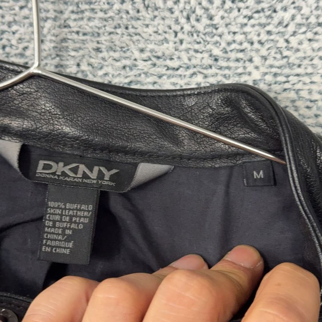 DKNY 블랙 포켓 클래식 염소 가죽 자켓 M 상품이미지5