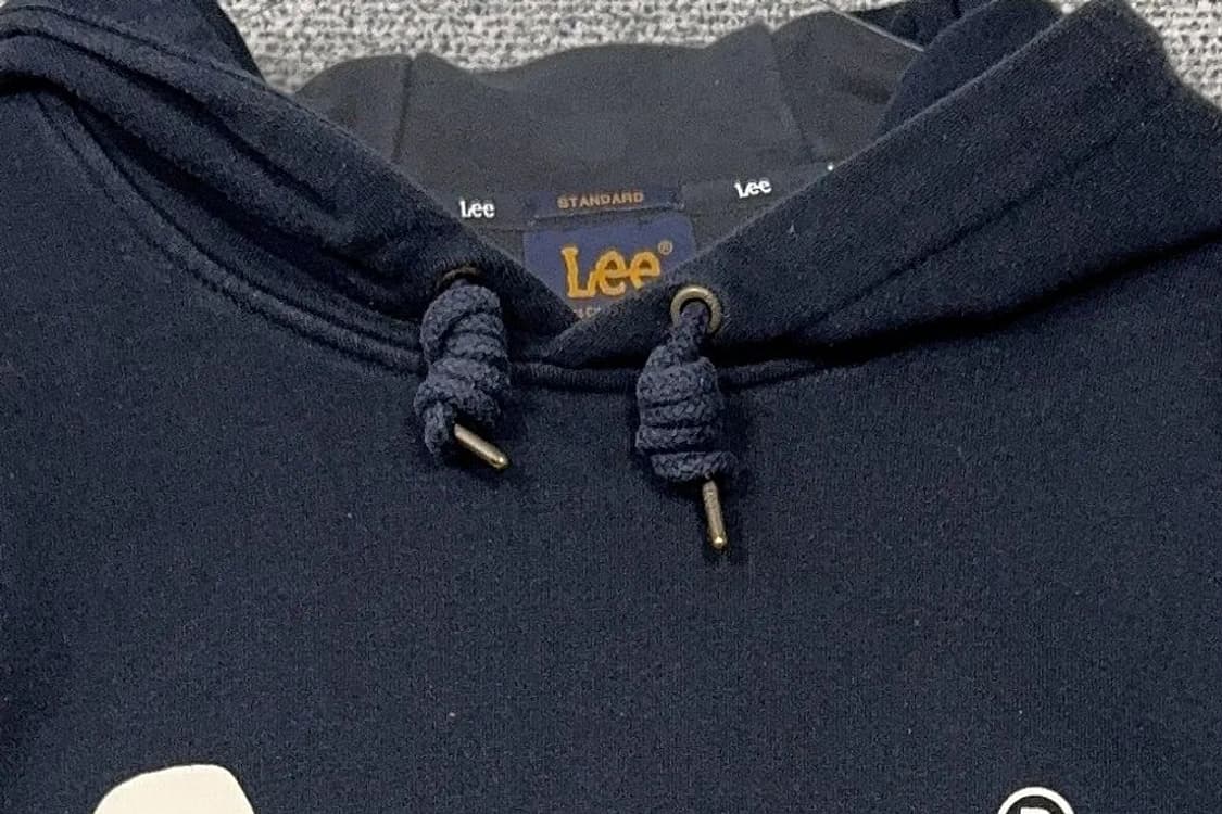 리 프린팅 네이비 후드티 L 상품이미지5