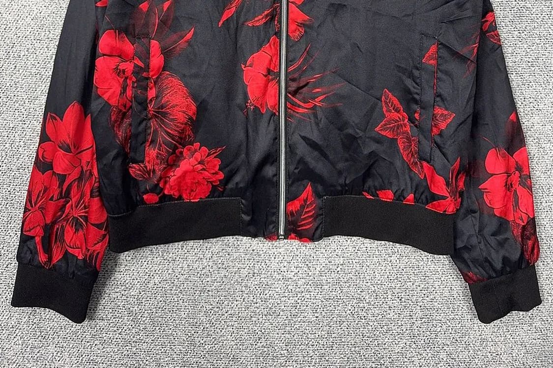 자라 플라워 패턴 블랙 블루종 자켓 XL 상품이미지4