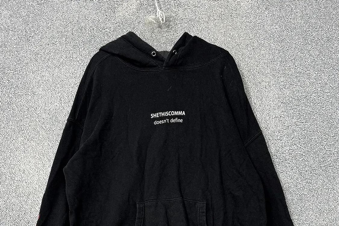 시디스콤마 프린팅 블랙 후드티 XL 상품이미지3