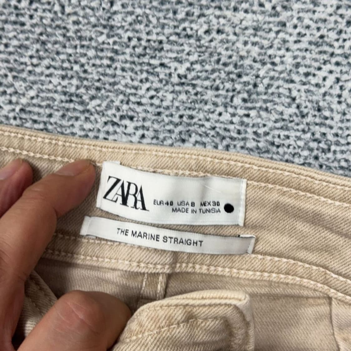 자라 베이지 하이 웨스트 와이드 팬츠 EUR 40 USA 8 MEX 30 상품이미지6