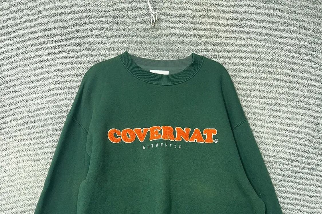 커버낫 자수 로고 그린 맨투맨 L 상품이미지3