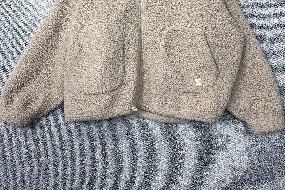 젝시믹스 베이지 양털 뽀글이 오버핏 후리스 집업 F 상품이미지4