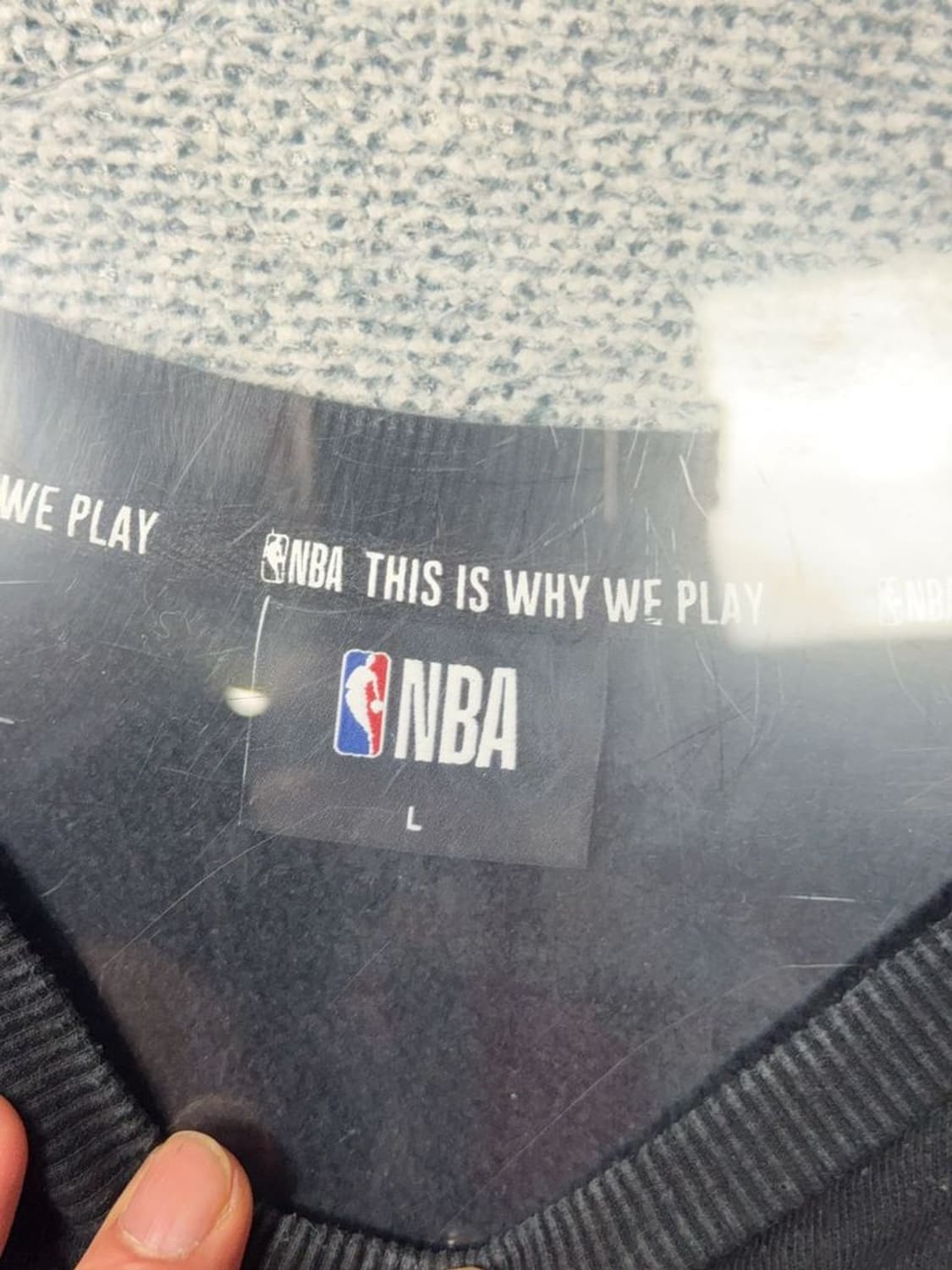 엔비에이 프린팅 블랙 레이어드 맨투맨 L 상품이미지7