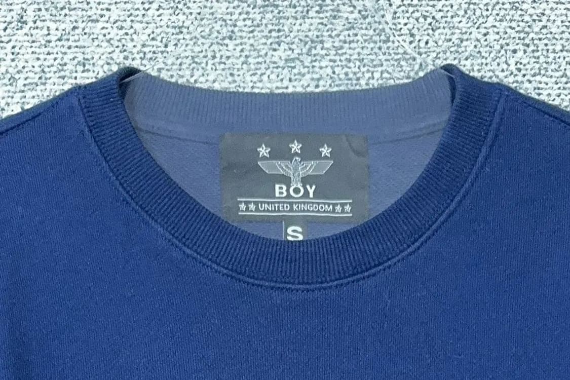 보이런던 빈티지 프린팅 블루 맨투맨 90(S) 상품이미지5