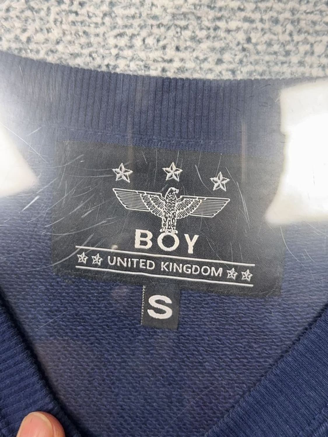 보이런던 빈티지 프린팅 블루 맨투맨 90(S) 상품이미지8