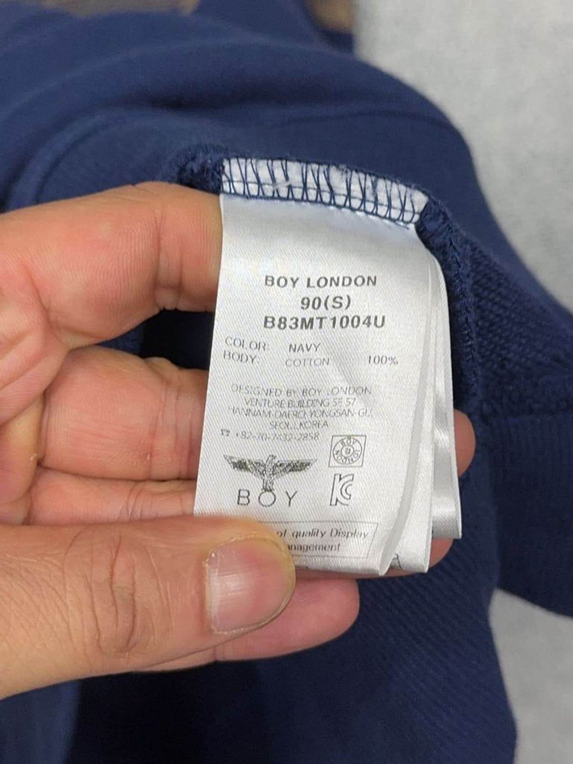 보이런던 빈티지 프린팅 블루 맨투맨 90(S) 상품이미지9