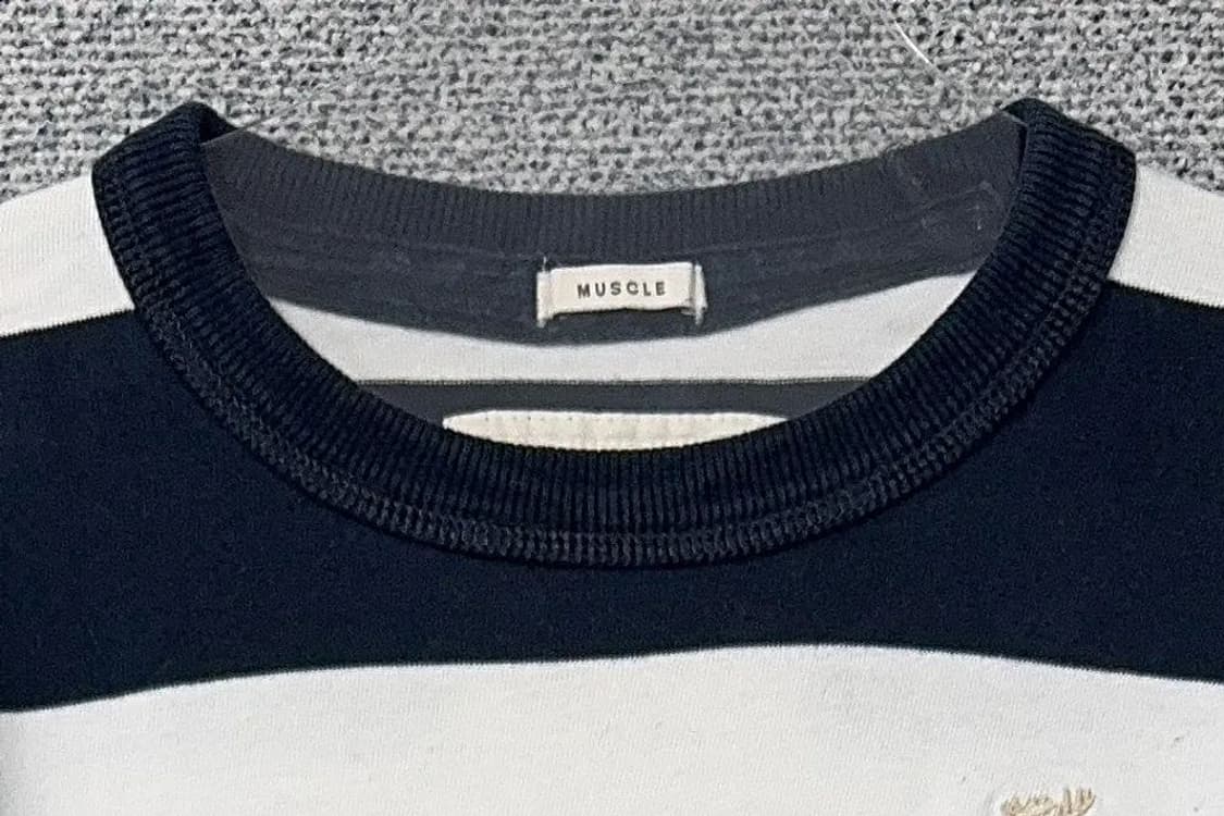 아베크롬비 순록 로고 단가라 스트라이프 네이비 긴팔티 M 상품이미지6