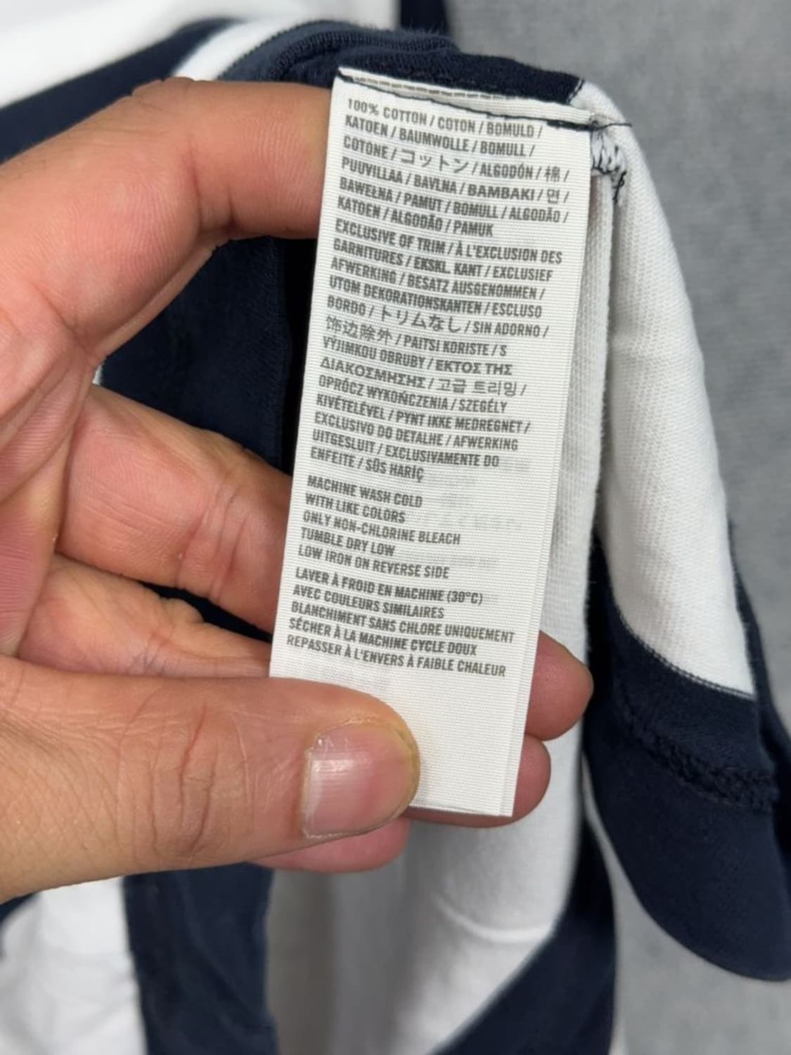 아베크롬비 순록 로고 단가라 스트라이프 네이비 긴팔티 M 상품이미지10