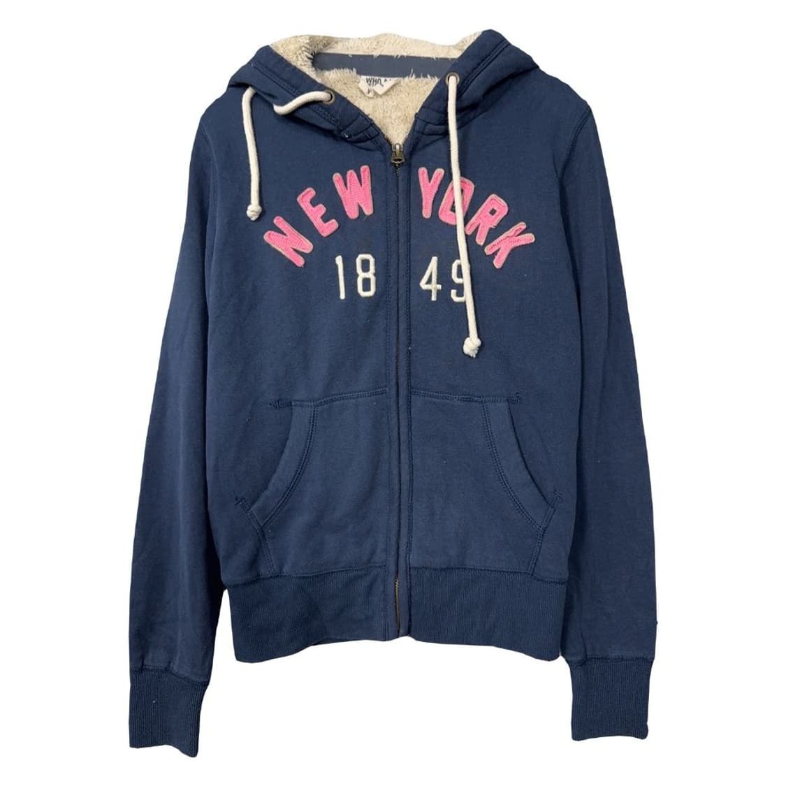 아베크롬비 핑크 로고 Y2K 네이비 후드 집업 M 상품이미지1