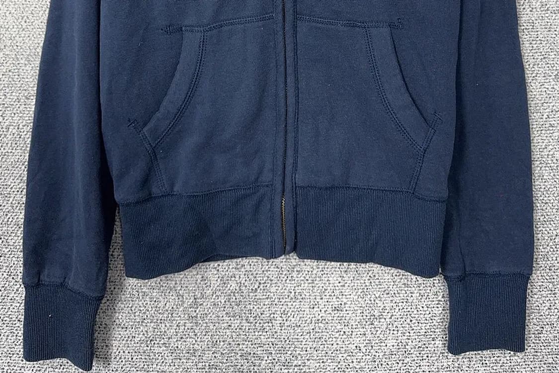 아베크롬비 핑크 로고 Y2K 네이비 후드 집업 M 상품이미지4