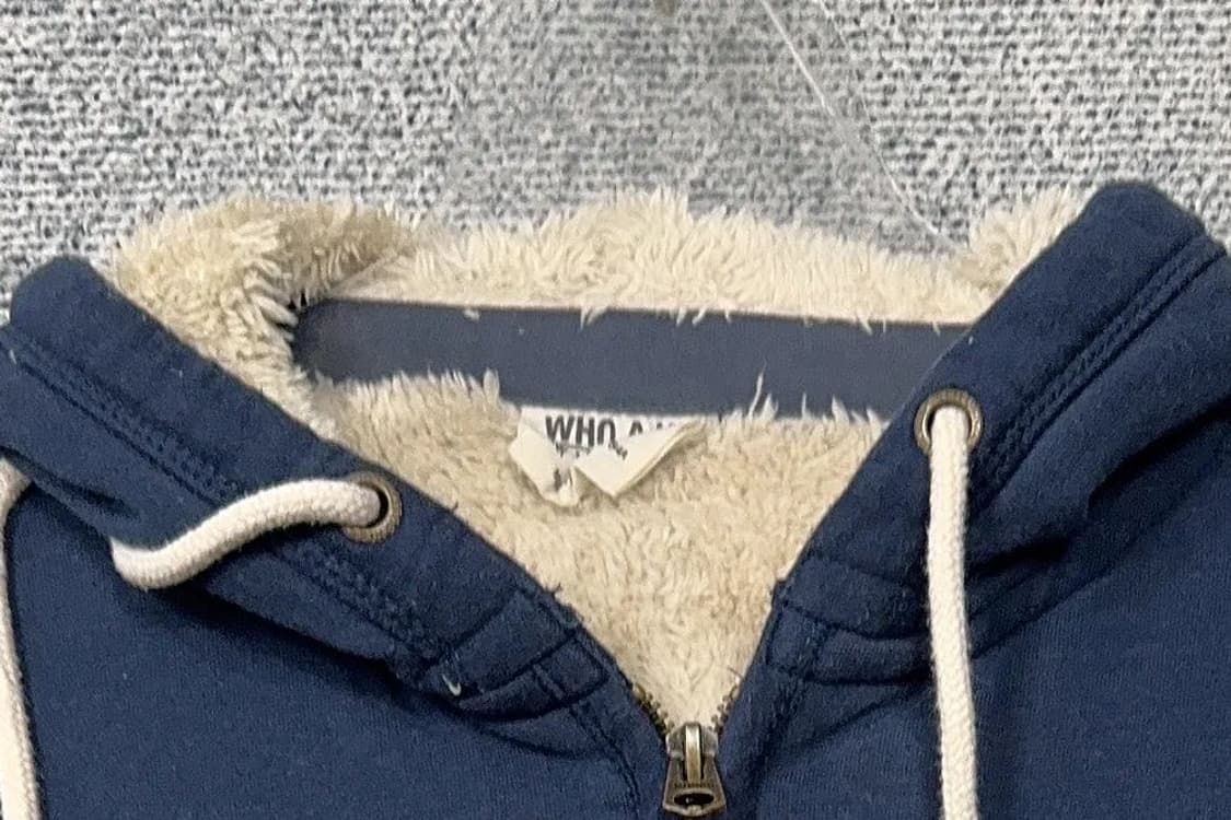 아베크롬비 핑크 로고 Y2K 네이비 후드 집업 M 상품이미지5