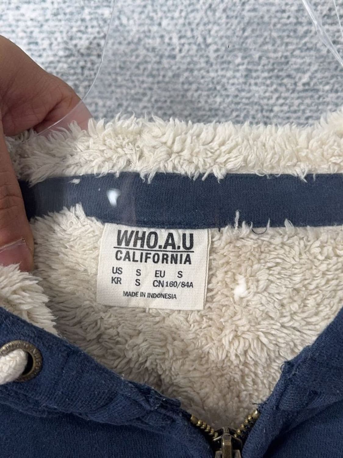 아베크롬비 핑크 로고 Y2K 네이비 후드 집업 M 상품이미지9