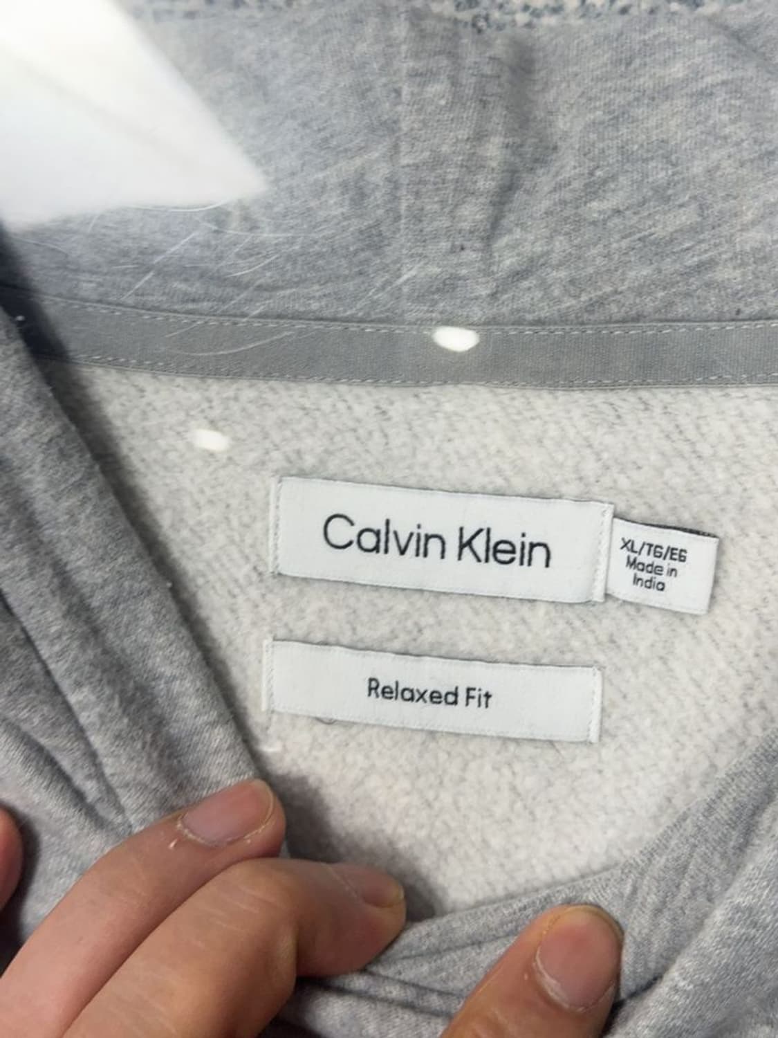 캘빈클라인 라이트 그레이 오버핏 후드티 XL/TG/EG 상품이미지7