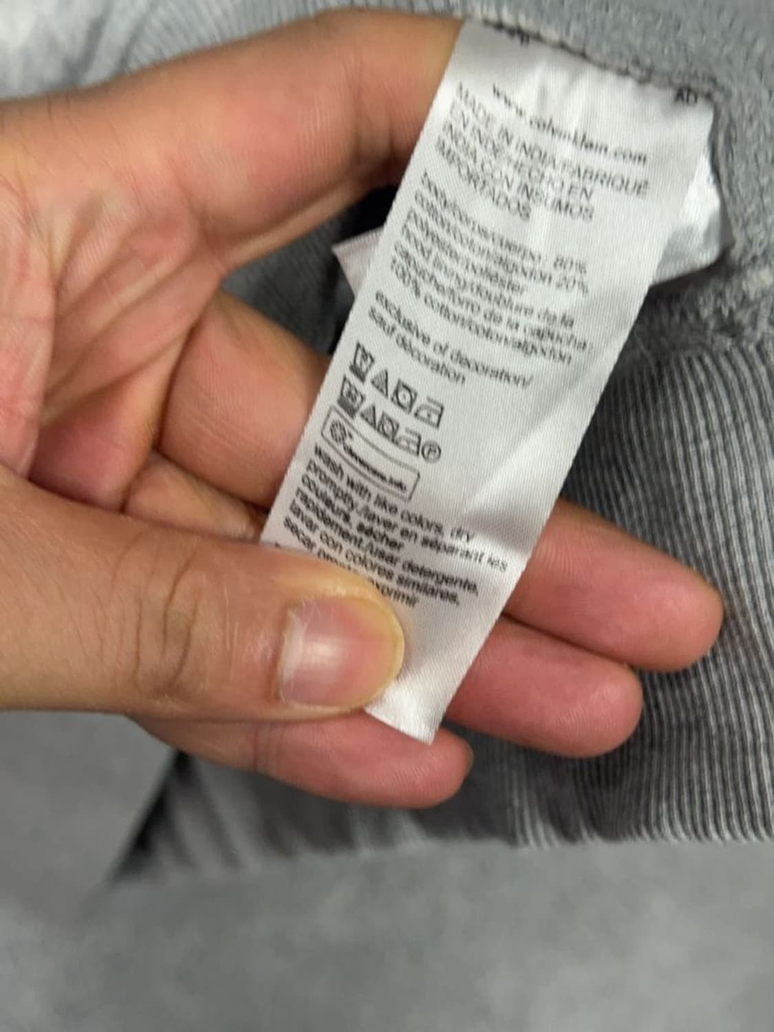 캘빈클라인 라이트 그레이 오버핏 후드티 XL/TG/EG 상품이미지8