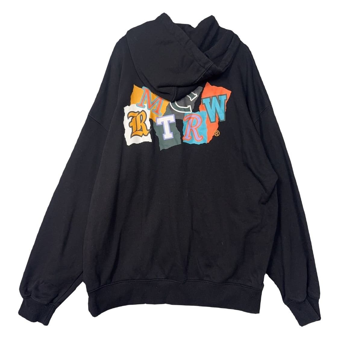 로맨틱크라운 블랙 오버핏 백프린팅 후드티 L 상품이미지1