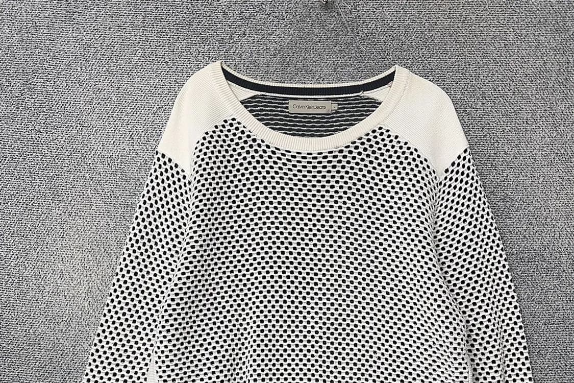 캘빈클라인 빈티지 패턴 화이트 니트 L 상품이미지3