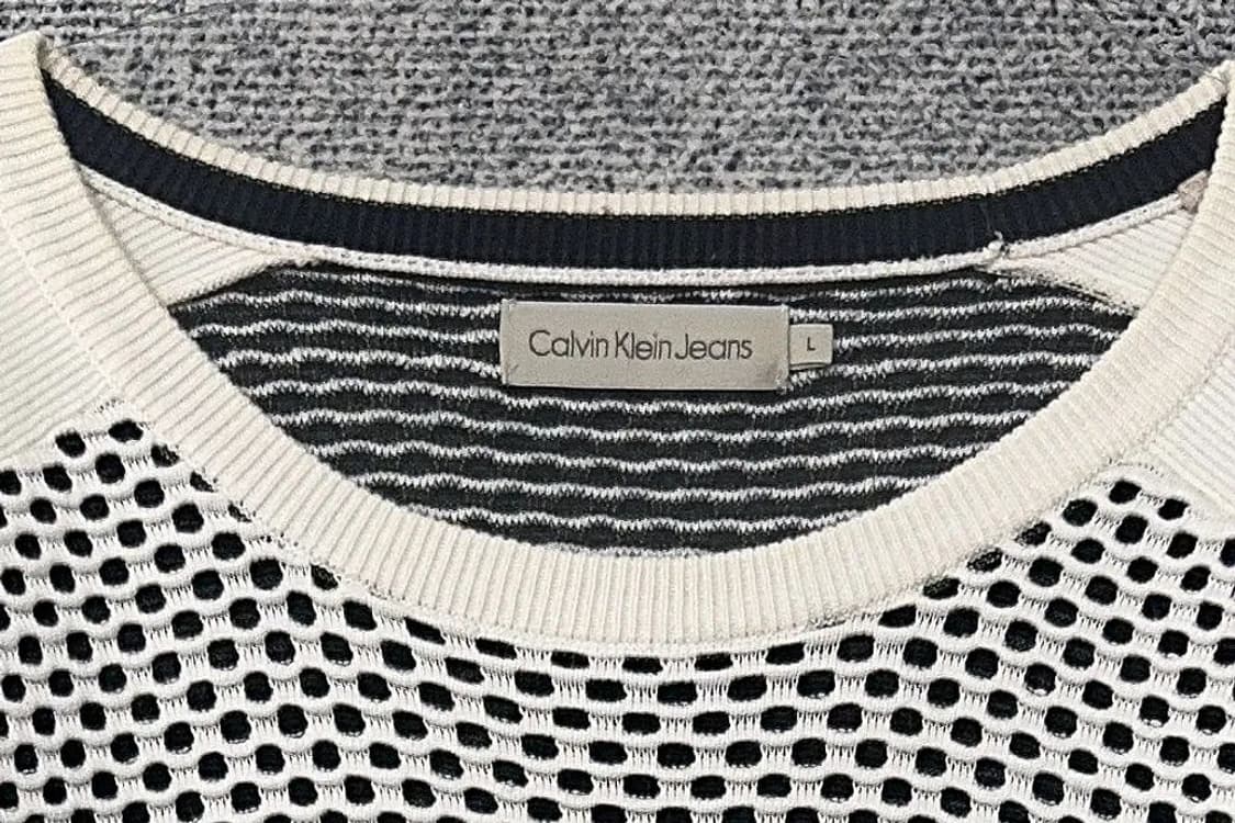 캘빈클라인 빈티지 패턴 화이트 니트 L 상품이미지5