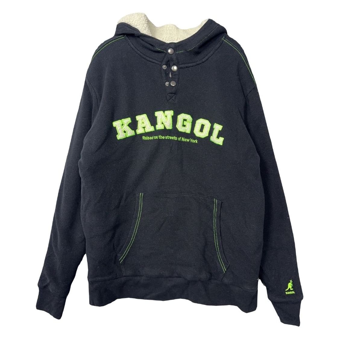 캉골 로고 양털 네이비 후드티 S/P 상품이미지1