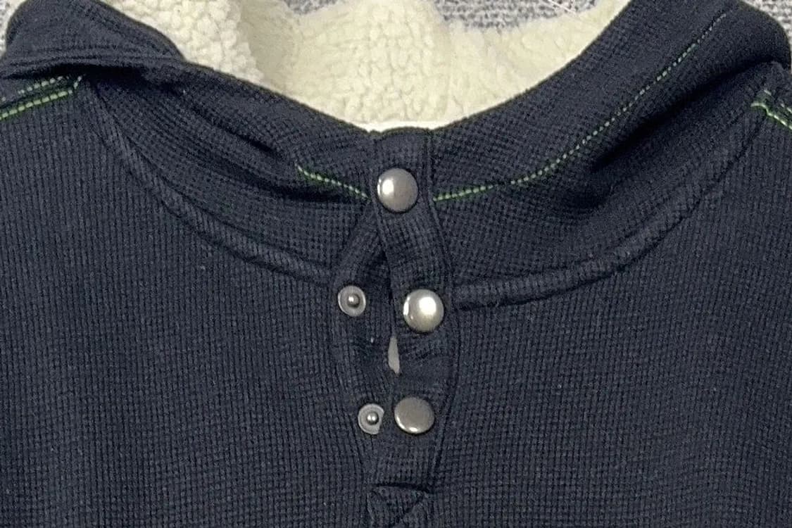 캉골 로고 양털 네이비 후드티 S/P 상품이미지5