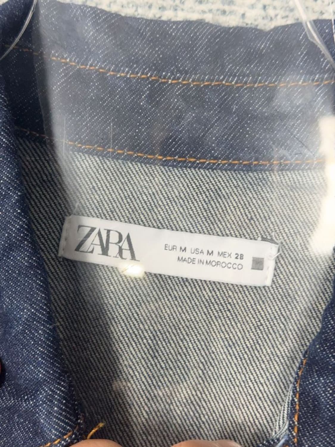 자라 빈티지 오버핏 스티치 데님 셔츠 M 상품이미지7