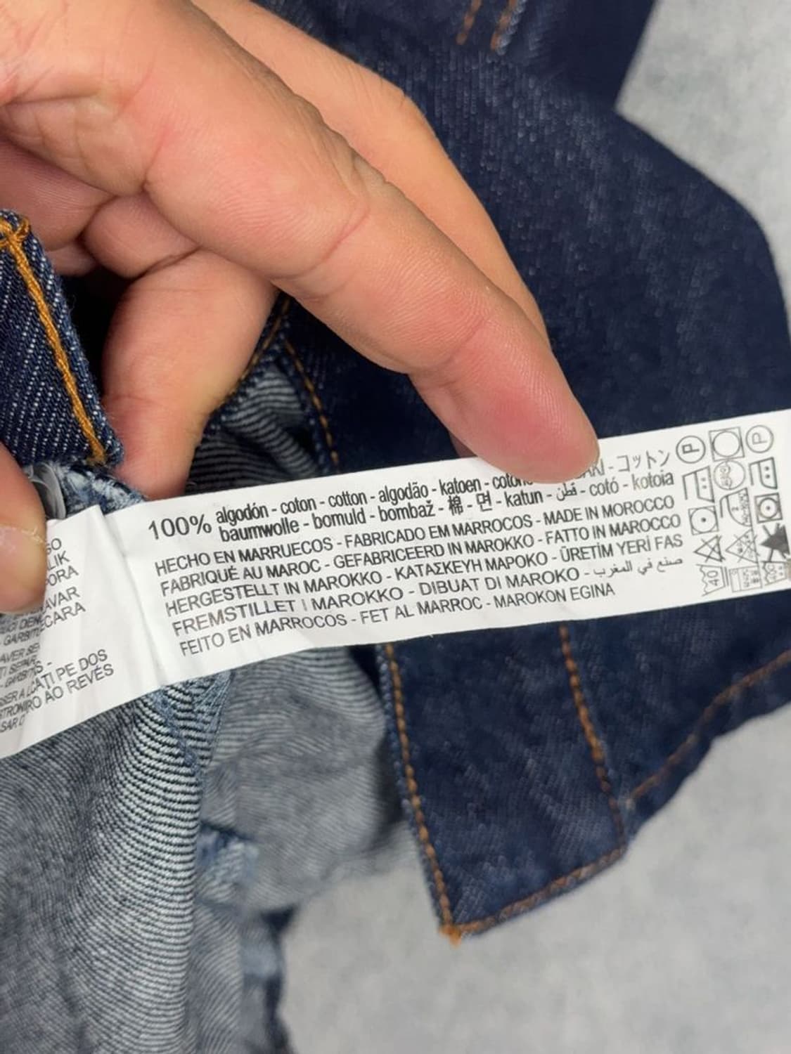 자라 빈티지 오버핏 스티치 데님 셔츠 M 상품이미지8