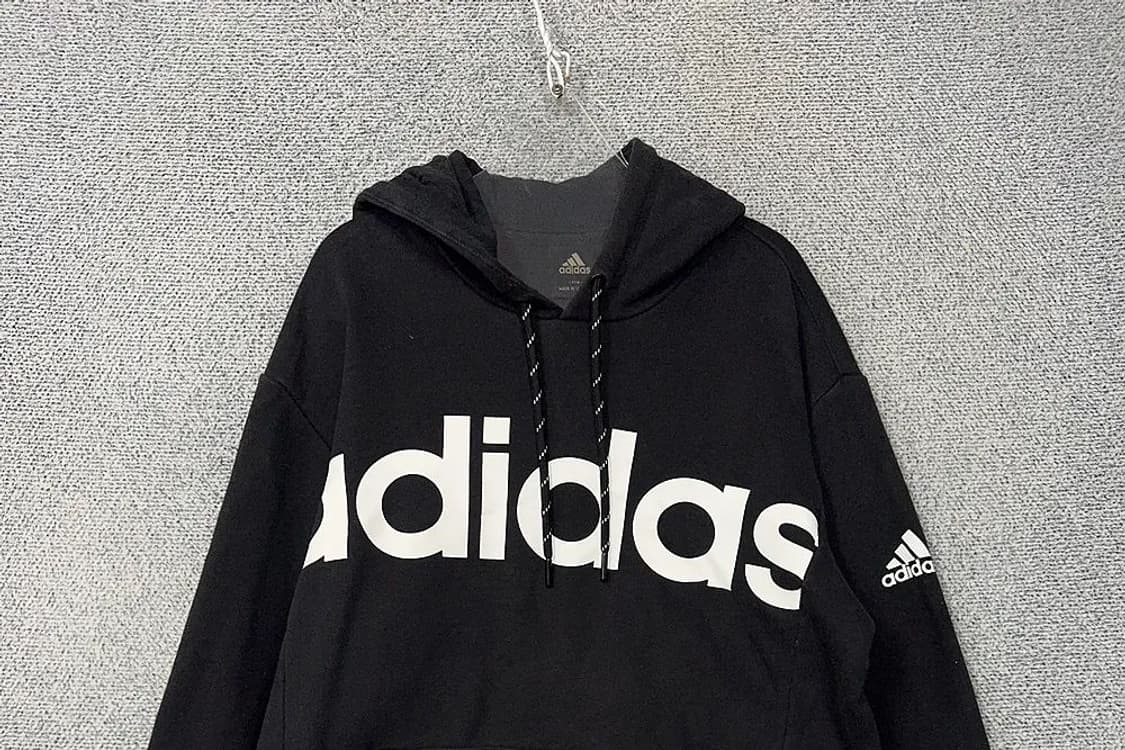 아디다스 프린팅 블랙 후드티 110 상품이미지3