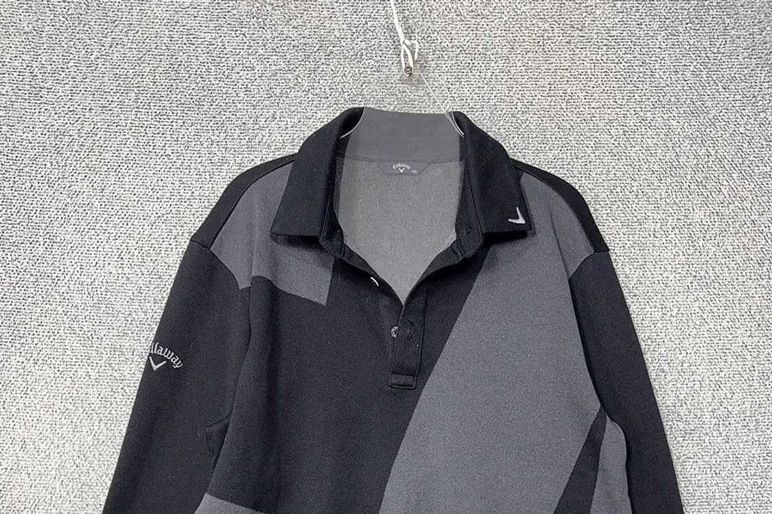 캘러웨이 그레이 블랙 골프 기능성 긴팔 카라티 L 상품이미지3