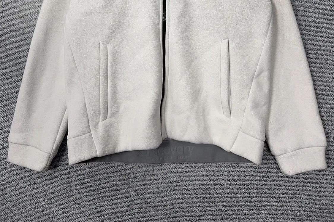 디스커버리 화이트 로고 기모 후리스 후드 집업 105 상품이미지4