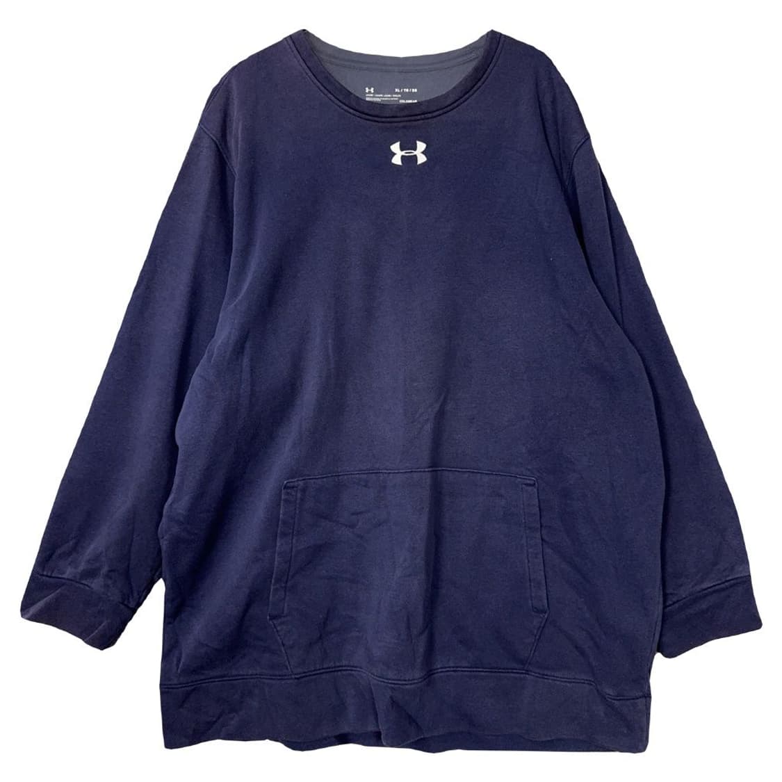 언더아머 네이비 센터 로고 기능성 오버핏 맨투맨 XL/TG/EG 상품이미지1