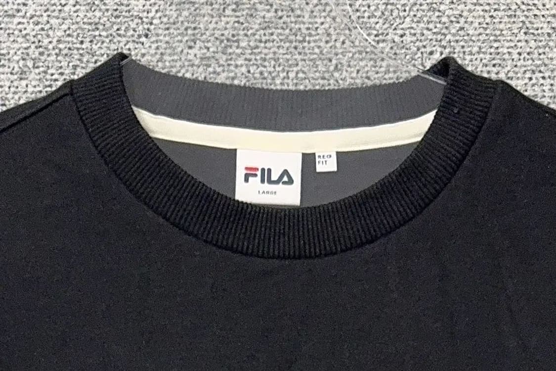 휠라 블랙 스펠 로고 맨투맨 L 상품이미지5