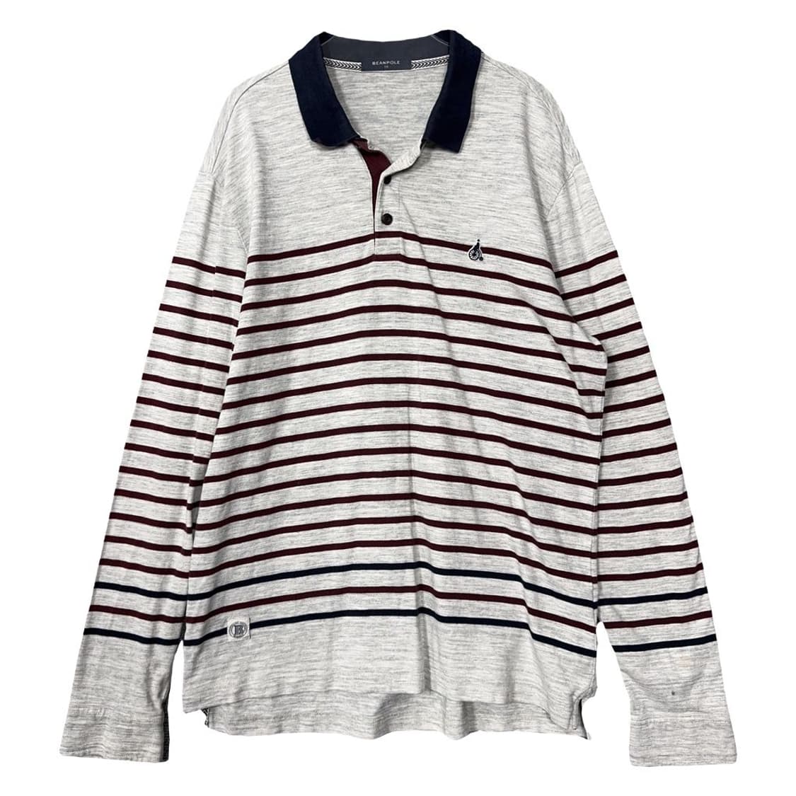 빈폴 스트라이프 라이트 그레이 긴팔 카라티 110 상품이미지1