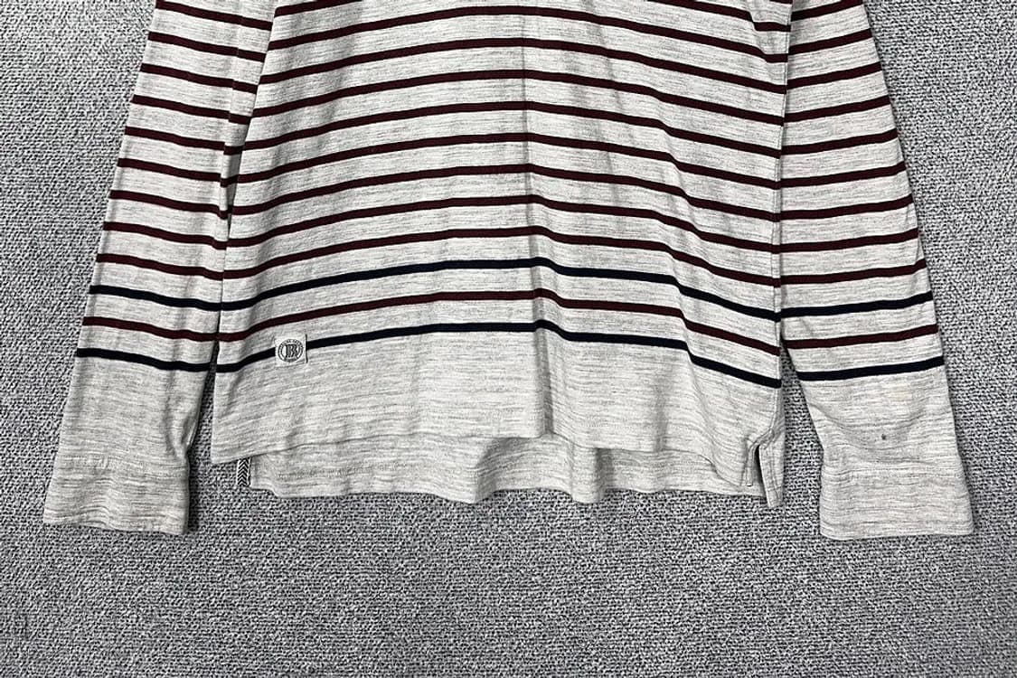 빈폴 스트라이프 라이트 그레이 긴팔 카라티 110 상품이미지4