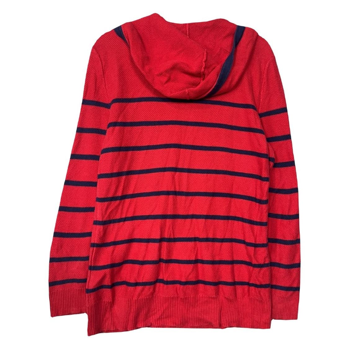 로렌 랄프로렌 단가라 Y2K 와플 코튼 스트라이프 레드 롱 후드 니트 S 상품이미지2