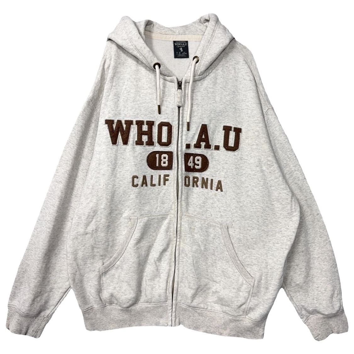 후아유 스펠 로고 Y2K 라이트 그레이 후드집업 XL 상품이미지1