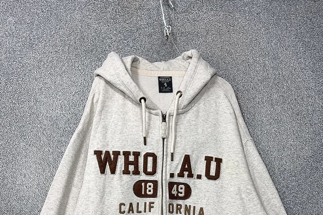 후아유 스펠 로고 Y2K 라이트 그레이 후드집업 XL 상품이미지3