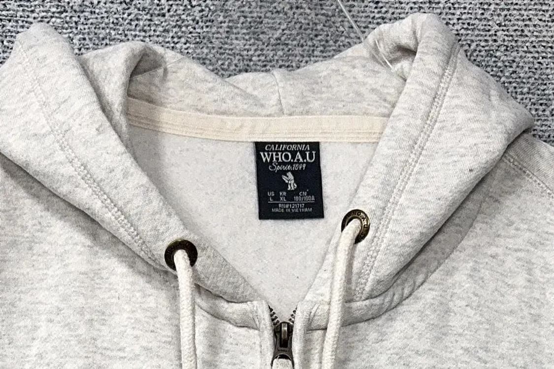 후아유 스펠 로고 Y2K 라이트 그레이 후드집업 XL 상품이미지5