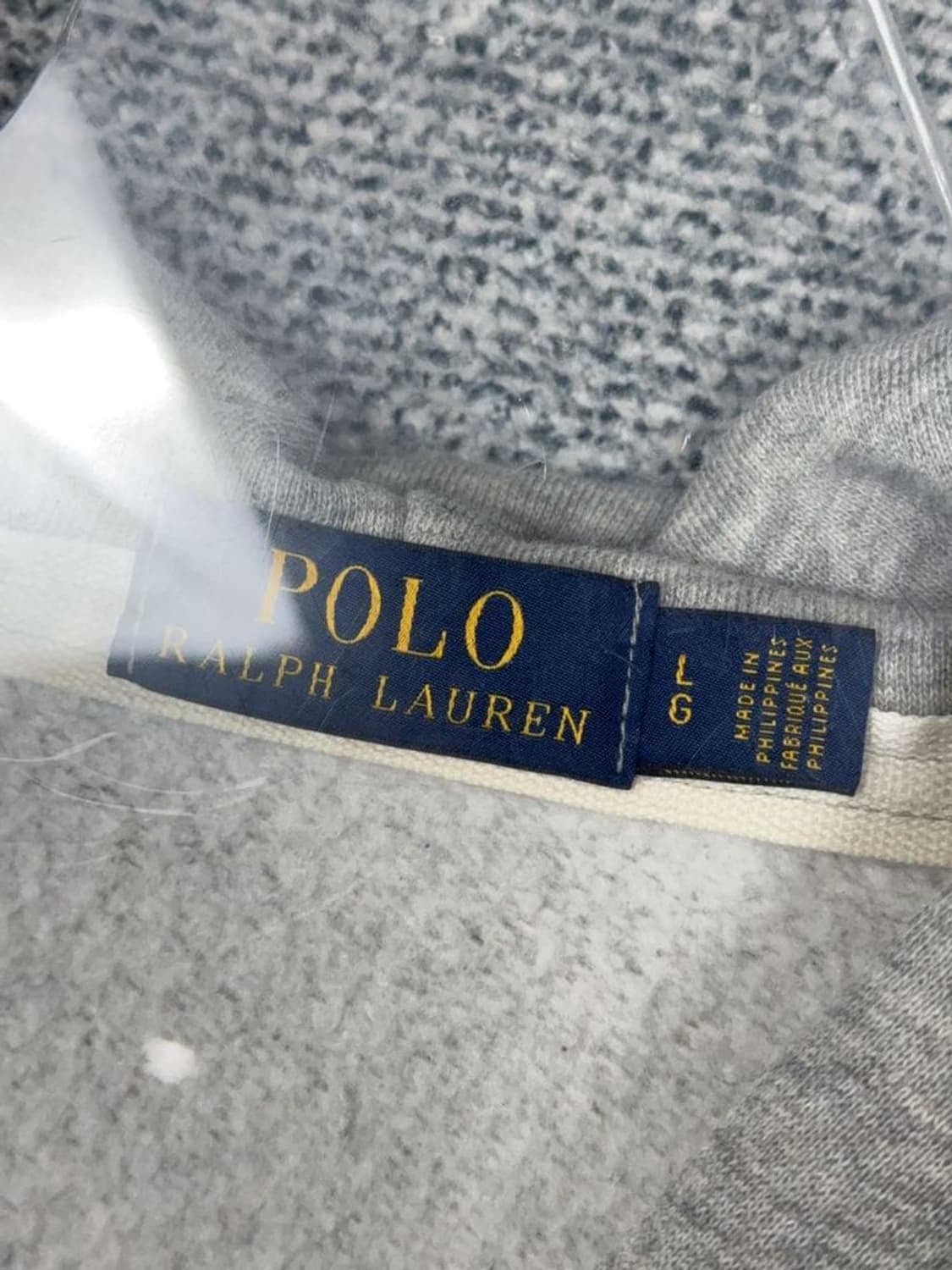 폴로 랄프로렌 로고 라이트 그레이 후드 집업 L 상품이미지8
