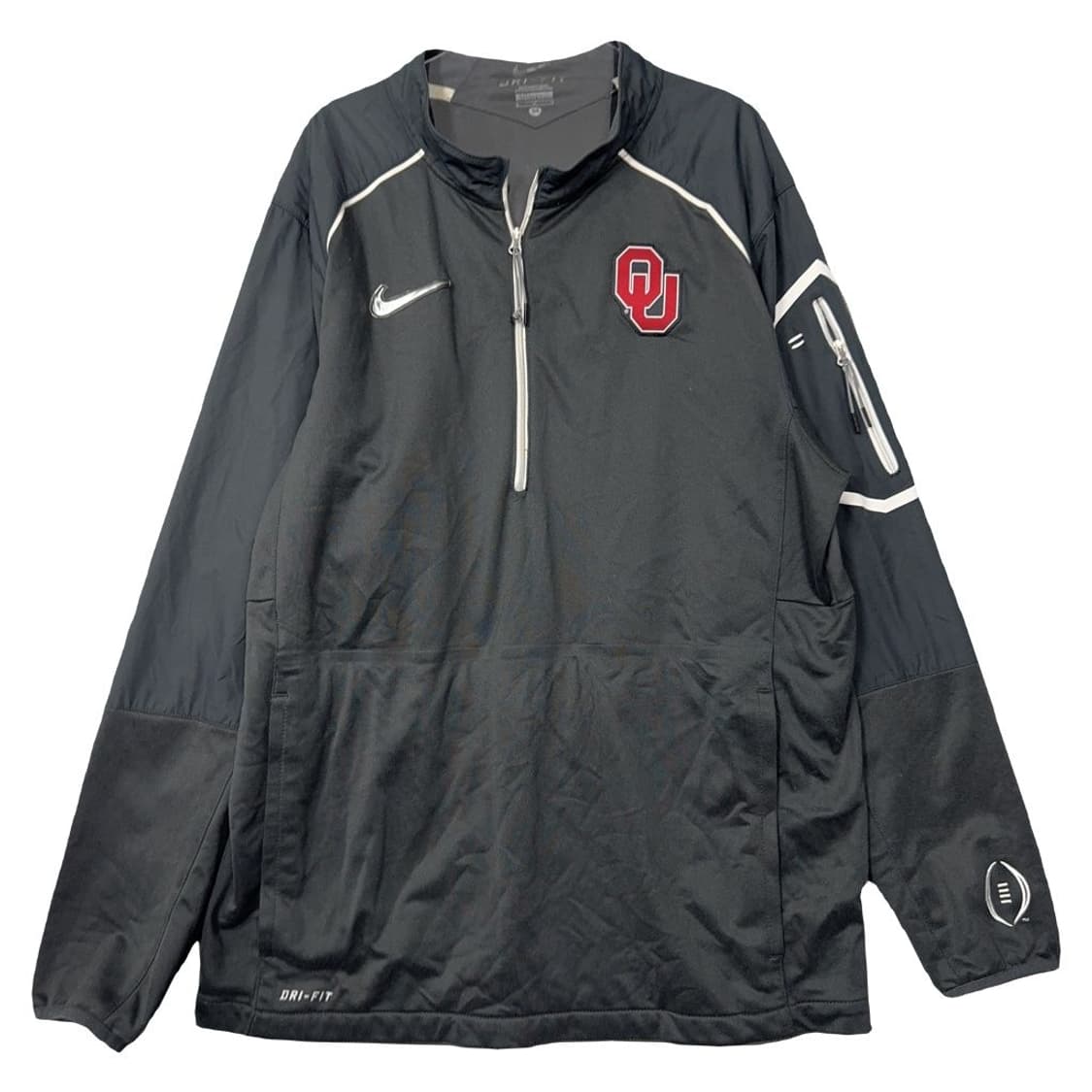 나이키 블랙 로고 기능성 반집업 긴팔티 M 상품이미지1