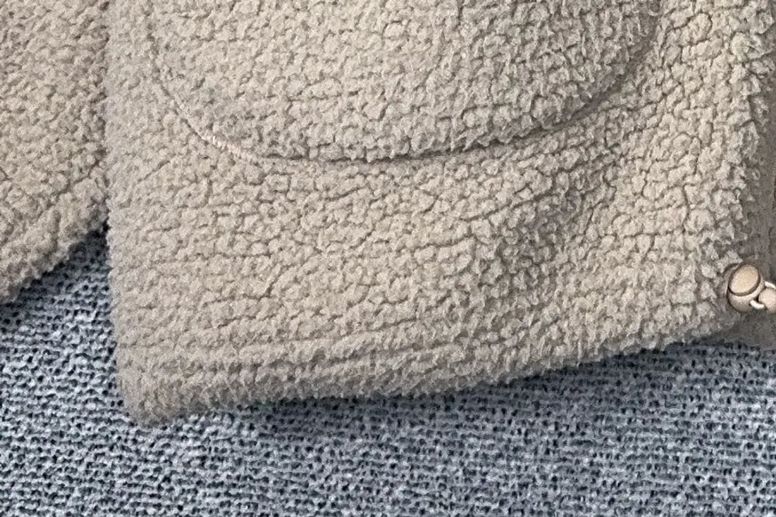 젝시믹스 베이지 양털 뽀글이 오버핏 후리스 집업 F 상품이미지6