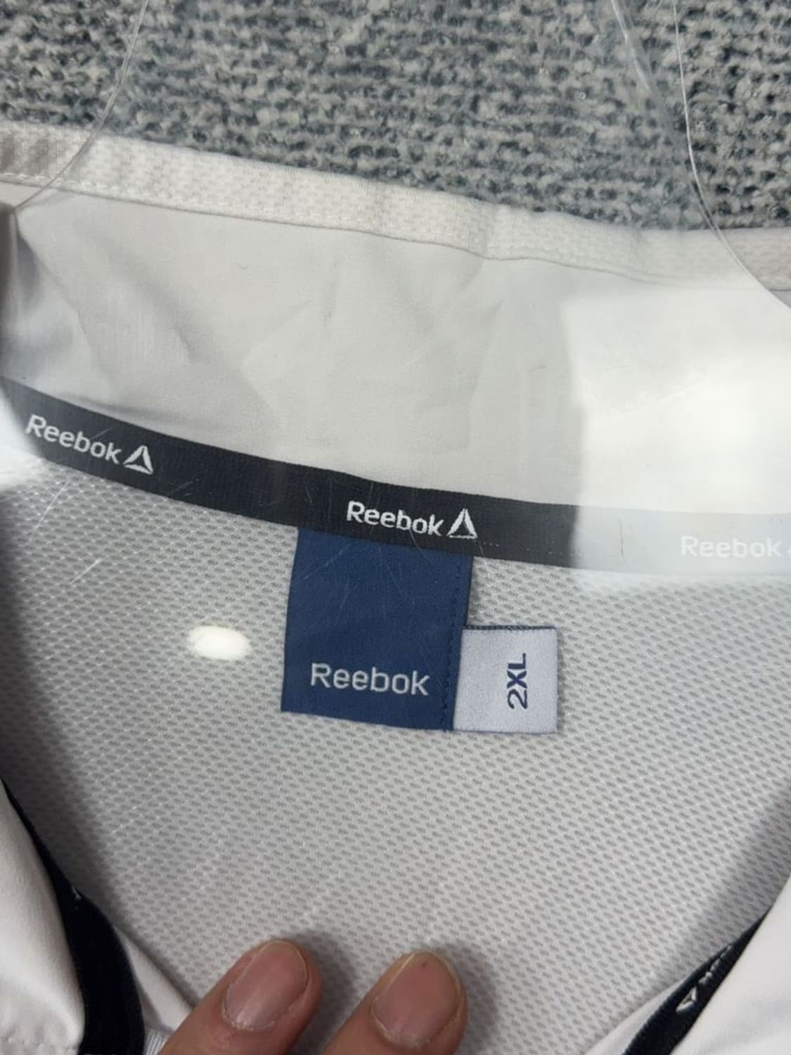 리복 화이트 오버 사이즈 기능성 집업 2XL 상품이미지7