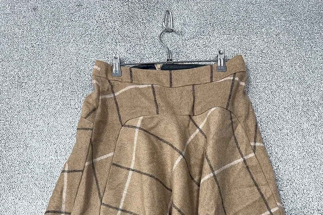 자라 체크 베이지 스커트 M 상품이미지3