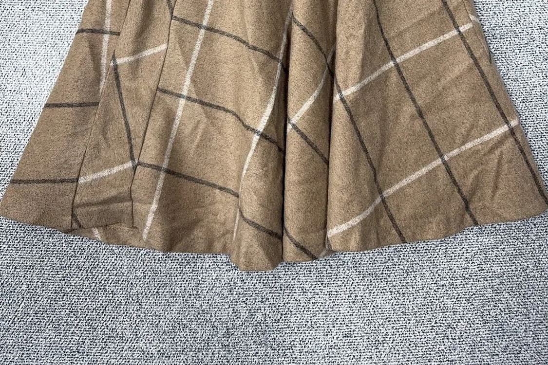 자라 체크 베이지 스커트 M 상품이미지4