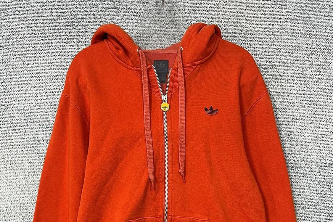 아디다스 흑탭 구형 오렌지 하드 코튼 후드 집업 95 상품이미지3