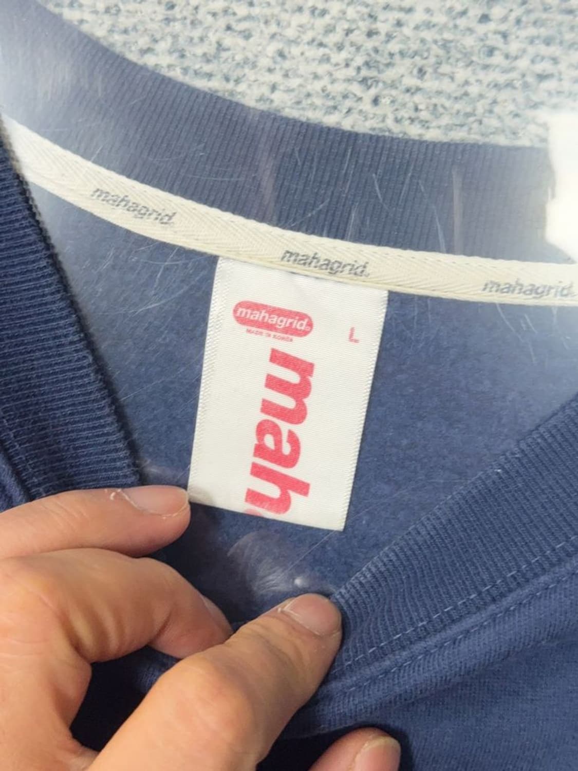 마하그리드 프린팅 네이비 맨투맨 L 상품이미지8