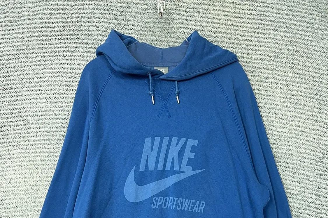 나이키 빈티지 프린팅 블루 후드티 XL 상품이미지3