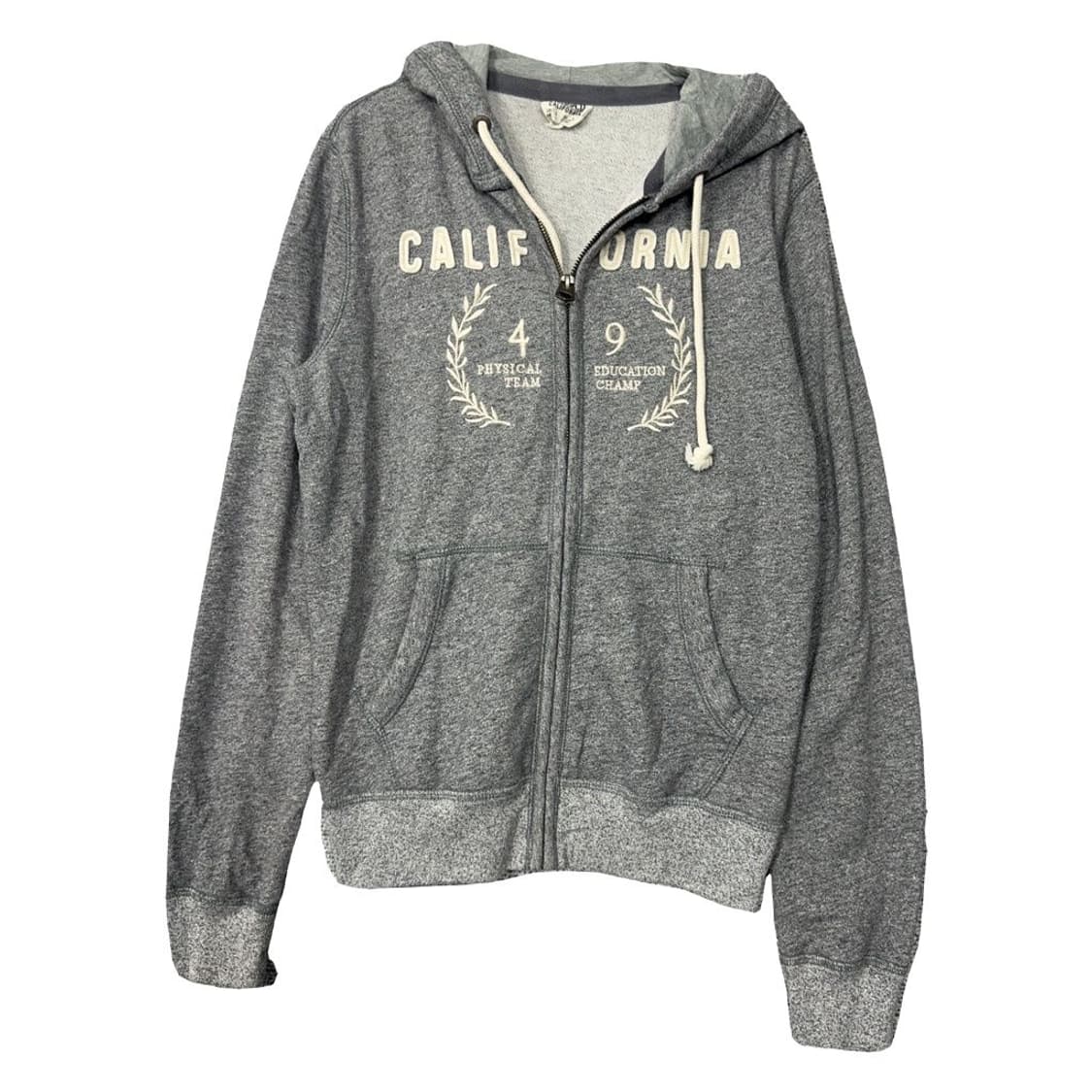 후아유 자수 로고 그레이 후드 집업 L 상품이미지1