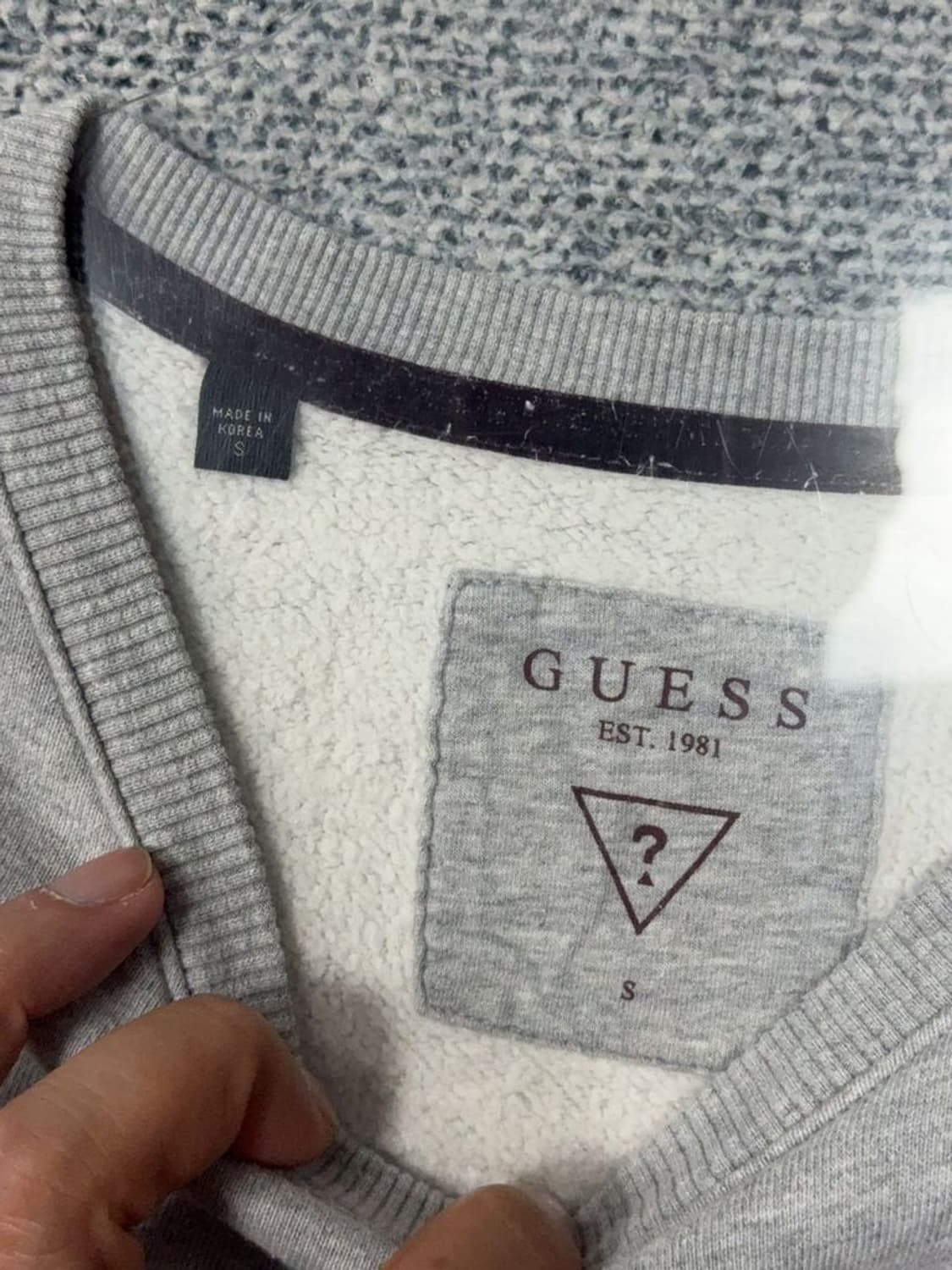 게스 프린팅 라이트 그레이 맨투맨 S 상품이미지7