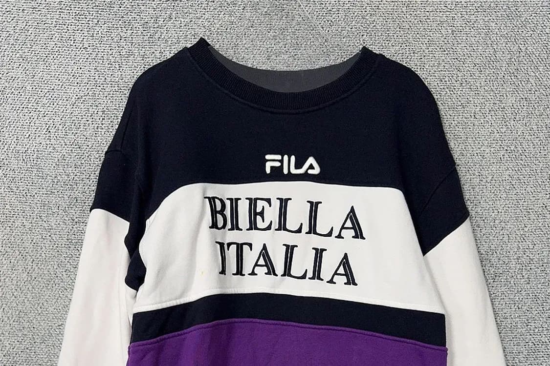 휠라 로고 멀티컬러 캐주얼 맨투맨 SMALL 상품이미지3