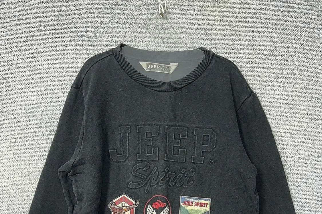 지프 프린팅 블랙 맨투맨 M(95) 상품이미지3